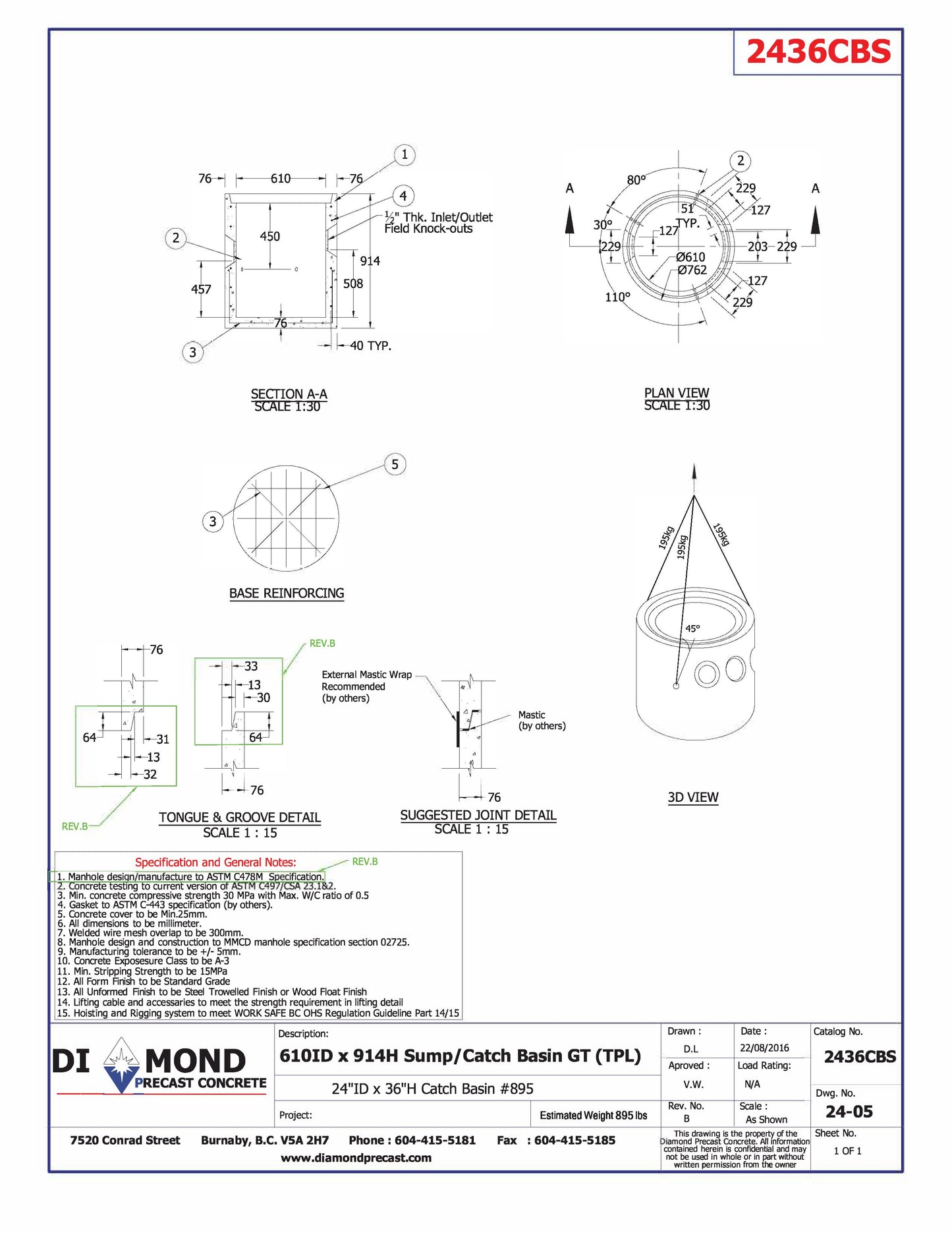 24"X36"SUMP 4/1