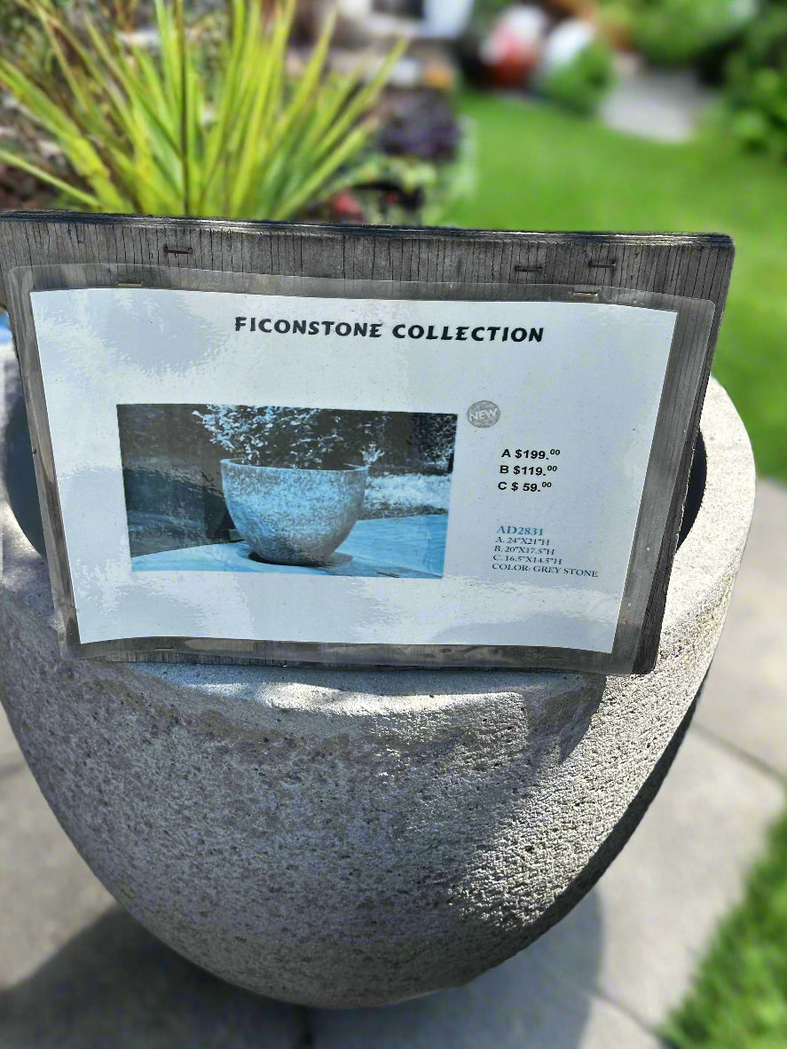 FICONSTONE COLLECTION - VASE AD2831 GREY STONE