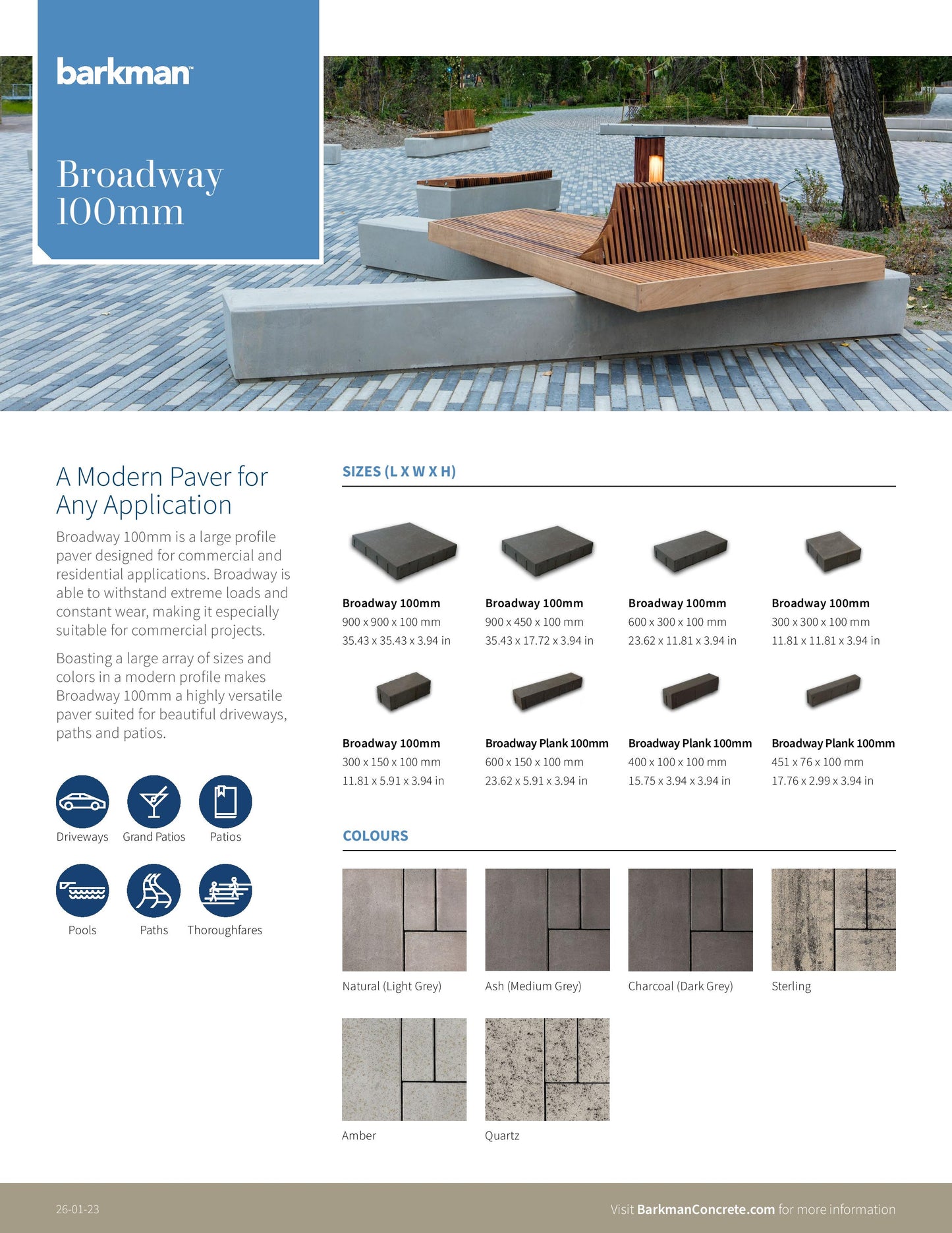 BARKMAN - BROADWAY 100MM PAVER