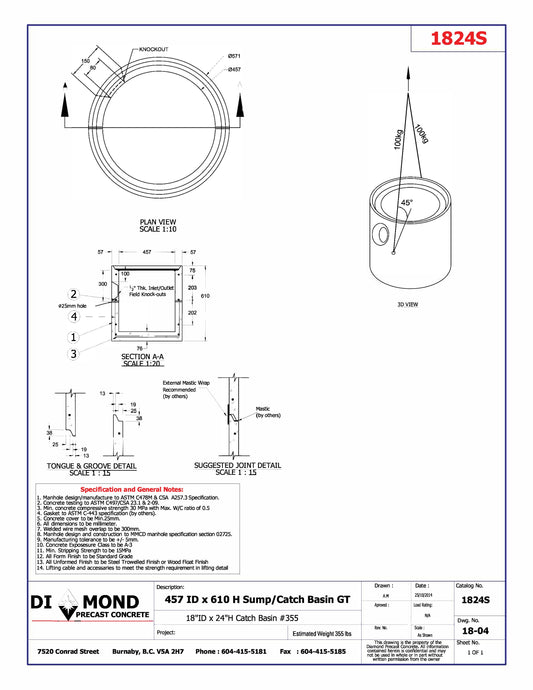 18" X24" SUMP