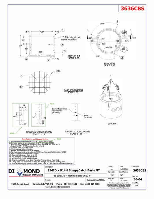 36"X36"SUMP 2in1ou